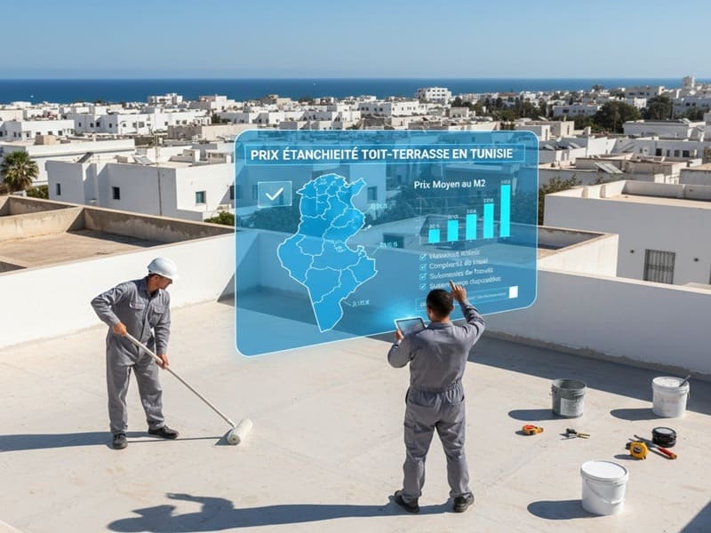 prix au m2 pour l'étanchéité d'un toit-terrasse Tunisie